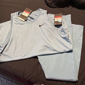 Nike Light Blue Sleeveless Top and Pants Set